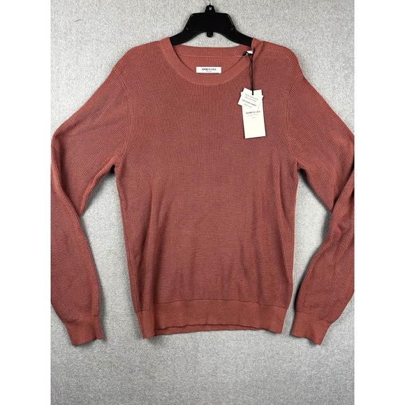 Kenneth Cole Sweater Mens Large Deep Pink Crewneck Lightweight Pullover New - Picture 1 of 7